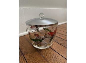 Kitchen Glass Cookie Jar Pheasants