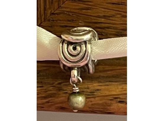 Authentic Pandora Sterling Silver 925 Pearl Dangle Screw On Charm