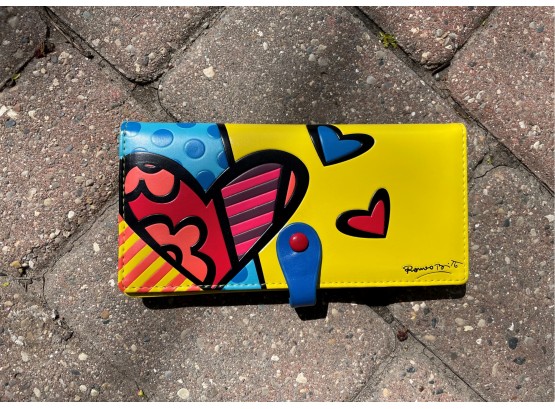 Romero Britto Wallet Flying Hearts Bright Yellow