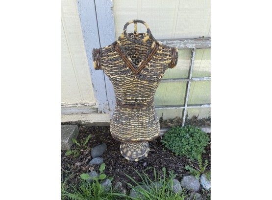 Wicker Bust Table Top Mannequin Bodice