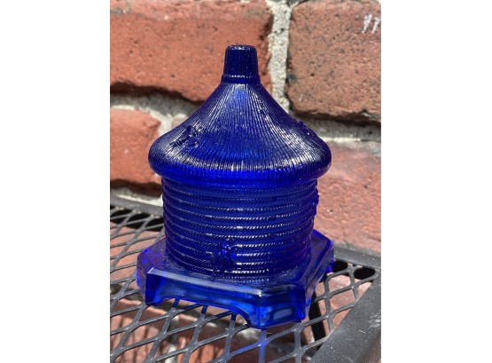 Cobalt Blue Boyd Glass Honey Bee Jar