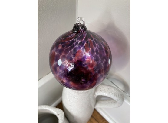 Purple Blown Art Glass Ornament Bulb