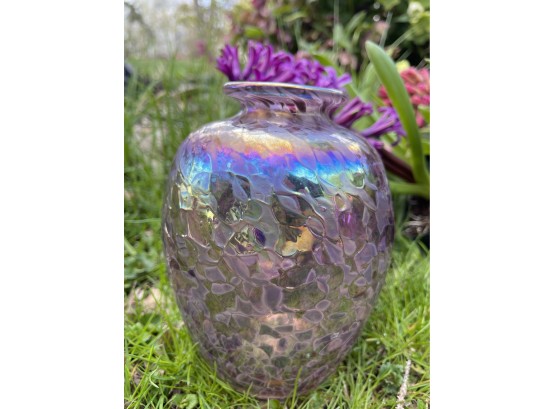 Gorgeous Purple Iridescent Glass Vase - Canyon Collection Sedona, AZ