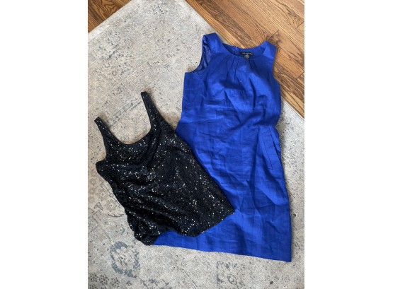 Sequin Tank Top And Linen Blue Dress Clothing Lot