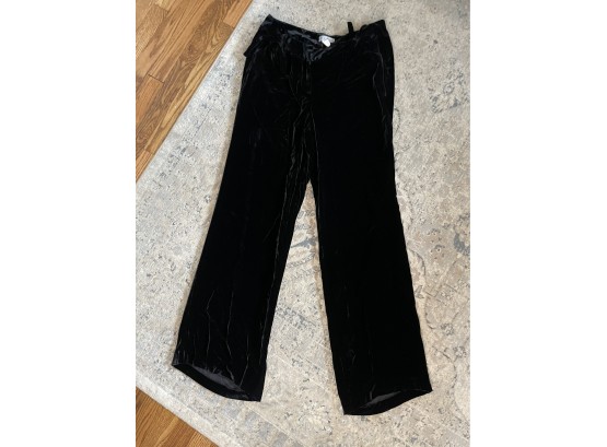 Velvet Black Pants Zipper Button Closure Size 8