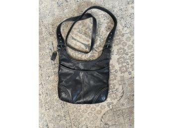Authentic Coach Shoulder Bag Black Leather Adjustable Strap