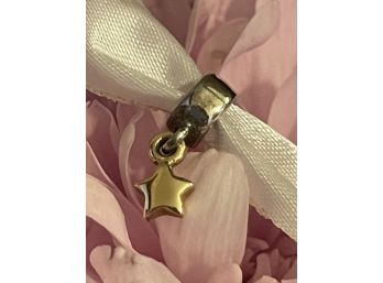 Authentic Pandora Sterling Silver 925 Dangle Gold Star Screw On Charm