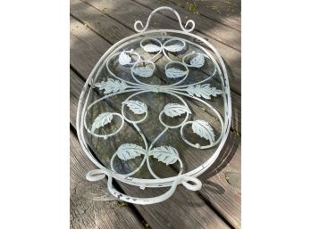 Glass And Metal Serving Or Vanity Tray