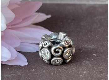 Pandora Authentic Sterling Silver ALE 925 Swirl And CZ Screw On Charm