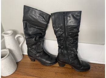 Dansko Black Leather Upper Knee High Boots Size 10