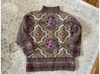Express Handknit Wool Sweater Pullover  Size Medium