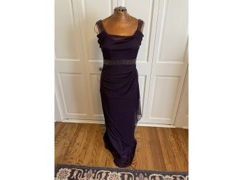 Alex Evenings Formal Dress Purple Beaded Size 6