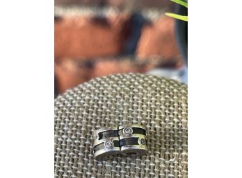 Authentic Pandora Sterling Silver 925 Barrel Clamp Charm With CZ