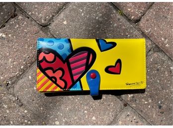 Romero Britto Wallet Flying Hearts Bright Yellow
