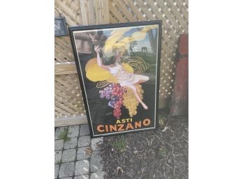 ASti Cinzano Print Framed Poster Vintage Advertisement