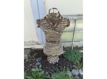 Wicker Bust Table Top Mannequin Bodice