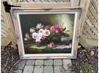 Vintage Framed Floral Art Painting Artist Signed By Richmond