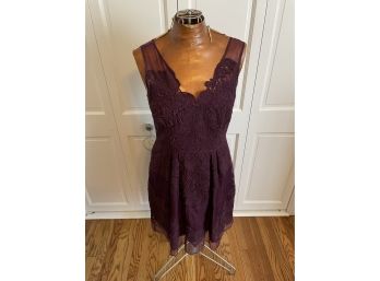 Yoana Baraschi Semi Formal Dress Purple Lace Size 8