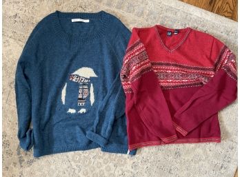 Sweater Lot Woolrich With A Penguin And Classic GAP