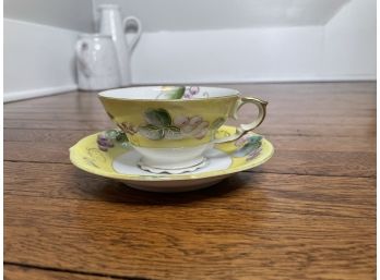 Merit China Vintage Occupied Japan Yellow Tea Cup And Saucer