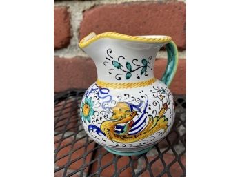 Gino Deruta Italy Signed Art Pottery Small Pitcher