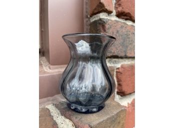 Fenton Glass Marked Small Grey Blue Vase