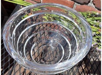 Vintage Heavy Ribbed Crystal Glass Bowl