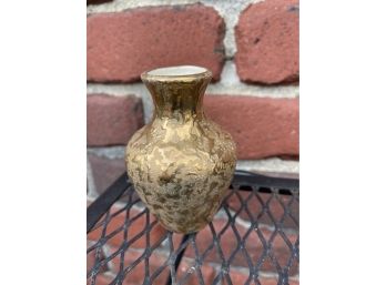 Queen Pottery Gold Speckled Small Bud Vase