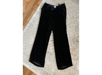 Velvet Black Pants Zipper Button Closure Size 8