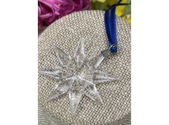 Crystal Glass Star Christmas Ornament By Swarovski ( Swan Signature )