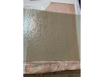 Large Panels Of Glass - Pink And Milk Glass For Stained Glass Making