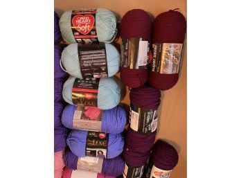 Large Lot Of 19 Skeins Of Yarn