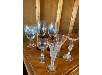 Glass Lot - Vase / Drinking / Wine Glasses & Candle Holder