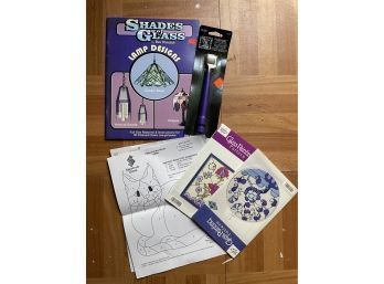 Stained Glass Making Lot - Tool For Foil Patterns & Book Outlines