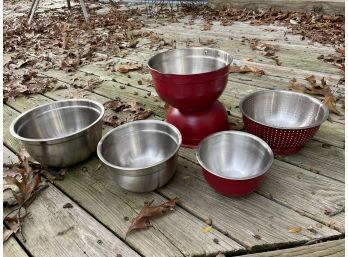 Six Piece Lot Of Stainless Steel Mixing Bowls Set