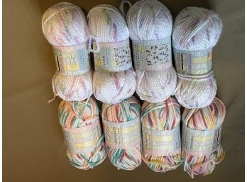 Lot Of Eight Baby Bee Sweet Delight Chunky Baby Yarn Skeins