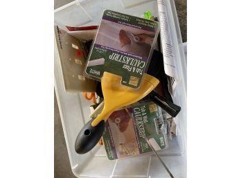 Lot Of Household Goods In Bin With Lid