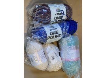 Lot Of Five Mixed Skeins Of Yarn