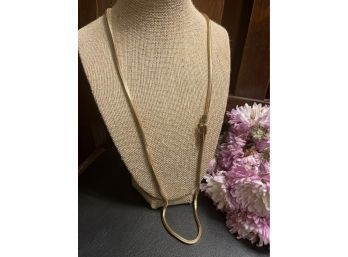 Vintage Belt Buckle Gold Tone Necklace