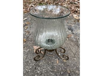 Extra Large Decor Glass & Metal Candle Holder