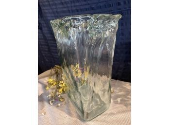 Huge Rectangular Art Glass Waterfall Vase
