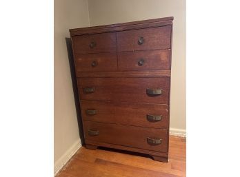 Vintage Tall Wood Dresser Chest Of Drawers