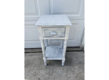 Wood End Table Painted White