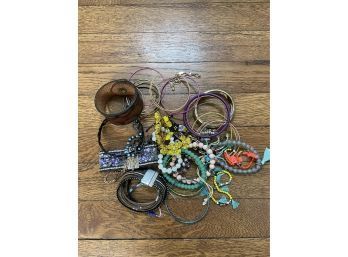 Modern Bracelet Lot Leather And Beaded