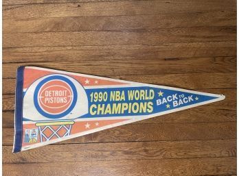 Pennant Detroit Pistons 1990 NBA World Champions Back To Back
