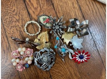Brooch Pin Lot Vintage And Modern
