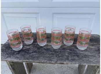 Christmas Drinking Glasses Lot Of Six