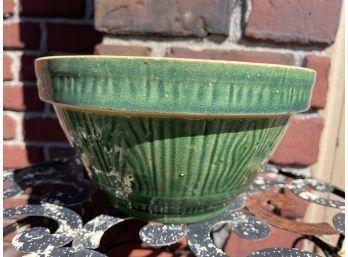Green Vintage Stoneware Mixing Bowl