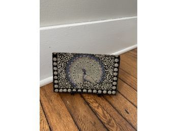Vintage Clutch Peacock Gold Silver Purse