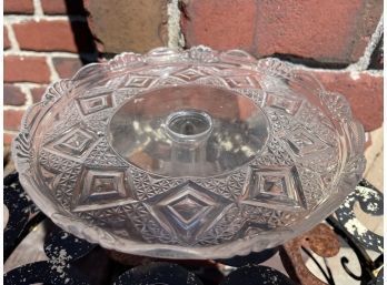 EAPG Cake Stand With Diamond Pattern